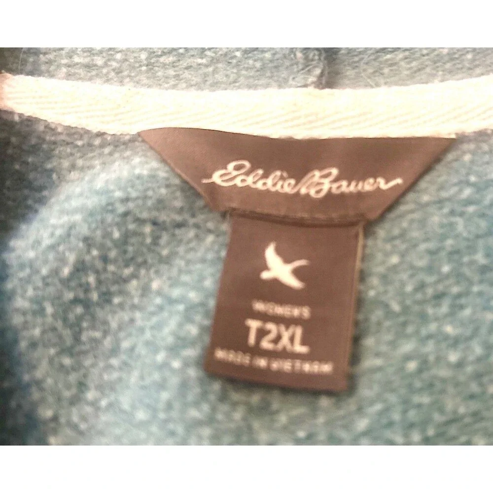 Eddie Bauer Women’s Teal Full Zip Hoodie Sweatshirt 2XL Tall
